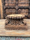 Antique Wooden Column Base Candle Holder   Hand-carved Architectural Salvage