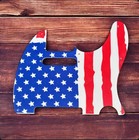 Custom 3d Printed Telecaster Pickguard - Us mim 8 Hole American Flag Design Usa