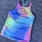 Kids Nike Spectrum Tie Dye Spiderback Girls  Tankini Top Athletic Racerback Xs