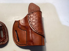 Avenger  Style Holster For Any 1911 3-3 1 2 Inch Brown Leather Bw Dble Mag Pouch