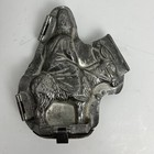 Antique Rare Hinged Santa Claus On Donkey 8 5    Chocolate Mold Vtg Heavy Metal