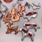 Vintage Christmas Baking Lot Cookie Cutters Press Rosette Iron Tree Pan