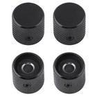 Guitar Control Knobs Flat Top Volume Tone Knobs 6mm Shaft Screw Type Metal Black