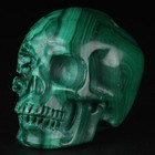 2 0  Malachite Carved Crystal Skull  Realistic  Crystal Healing