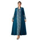 Muslim Women Abaya Dubai Kaftan Long Dress Embroidery Evening Maxi Robe Elegant
