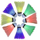  Led Badminton Shuttlecock  Dark Night Colorful Led Goose Feather Style-8 Pack