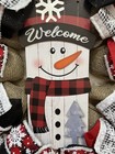 Snowman     Welcome Winter Wreath Buffalo Plaid Burlap Deco Mesh 22  X 22  Cute
