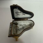 Limoges Black Baby Grand Piano Trinket Box With Violin Clasp