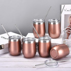 6 Pack 12oz Stainless Steel Stemless Wine Tumbler Wine Glasses Set With Lid Set 
