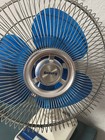 Vintage Galaxy 12  3 Speed Oscillating Fan Blue   White Tested Blue Blade