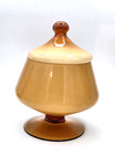 Vintage Mcm Empoli Butterscotch Cased Glass Apothecary Jar