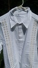 Mens Manta Cotton Guayabera-style Shirt Mexican Chiapas White Pockets Mt  5