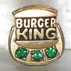          Burger King Co  Logo Sterling   10k Gf Badge Employee Service Award Tie Pin