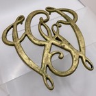 Vintage George Washington Cipher Trivet Va Metalcrafters Brass Colonial