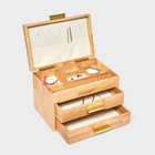 Three Drawer Wood Organizer Jewelry Box - A New Day Light Brown