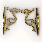 Pair Of Rare Antique French Bronze brass Supports Sconces Dragon Griffon Chimera