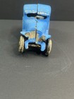 Antique Arcade Cast Iron Toy Car Blue Coupe Early 1900s Original Wheels Turns