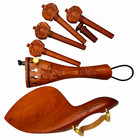 Carved Violin Accessories  Fiddle Fittings Pegs Tailpiece Chinrest Of Violin 4 4