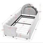 Twin Size Dinosaur-shaped Kids Bed With Safety Guardraild  Boucle Fabric toddler