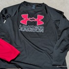 Under Armour Boys Small Medium 5pc Lot Heatgear Athletic Shirt Shorts Black Red