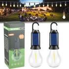 Solar Tent Lights Led Lantern backpack Hanging Lamp With Clip Hook usb Recharge