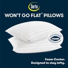 Serta Standard queen 2pk Won t Go Flat Pillows White  300 Thread Count