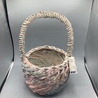 Nos Rgi Woven Wicker Basket Basket - 17   x 7    Pink   Grey Pastel