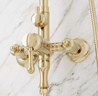 Signature Hardware Alliston Exposed Pipe Shower W hand Shower  Polished Brass