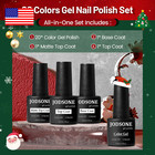 Gel Nail Set 20 Colors High Shine Gorgeous Gel Polish Base Top Matte Coat Nice G