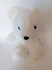 Vintage Swib Plush White Teddy Bear 1986 Stuffed Animal Black Eyes   Nose Seated