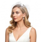 Veil Fascinator Hat For Women Fascinators Hair Clip With One Size White 02