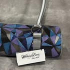 Whiting   Davis Patent Leather Mesh Art Deco Blue Purple Silver Purse Bag New