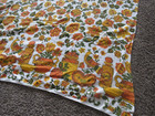 Vintage Mid Century Modern Retro Terrycloth Tablecloth orange  Yellow 