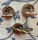 Vintage Silver Tone Fly Fishing Anglers Silver Tone Cuff Links  And Tie Clip Set