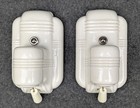 Restored Pair Paulding White Porcelain Sconces  1930 s-1950 s  Art Deco mcm