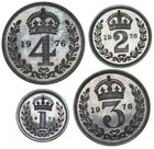 1976 Maundy Set - Elizabeth Ii British Silver Coins - Superb