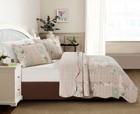 Rose And Sage Quilt Set  3-piece Bedding Sets  Traditional Patchwork Design     