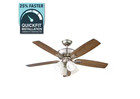 Hampton Bay 52 In  Brushed Nickel Led Ceiling Fan W  Downrod   Reversible Blades