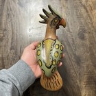 Vintage Ceramic Hand Painted Mexican Folk Art Hanging Parrot 14 5  Signed 