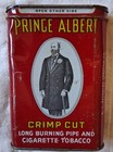 Vintage Prince Albert Crimp Cut Tobacco Tin  1-1 2 Oz  Empty Vintage Tin Box Red