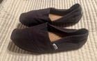 Toms Brown Alpargata Canvas Slip On Shoes Women Size 8 Flats Almond Toe Snug Fit