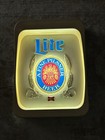 Vintage Miller Lite Beer Lighted Sign 14 X 19 A Fine Pilsner Beer Working