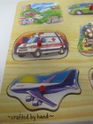 Melissa And Doug Wooden Vehicles Puzzle With Sound 9 Pc With Pegs Ships Free