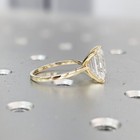Certified 4 24 Ct White Emerald Cut Treated Diamond Solitaire Ring In 925 Silver