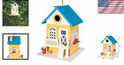 Wooden Birdhouse Feeder  Colorful Hanging Wood Birdhouse For Garden Decor