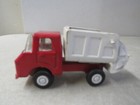 Vintage 1950-60 Pressed Steel Toy Refuse Grabe Truck Red White 4 