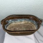Vintage Antique Oblong Copper Poacher Cauldron Planter Pot Vtg Florist Sticker