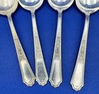 Set Of 4 Rogers Bros  International Silver Ancestral Round Soup Gumbo Spoons