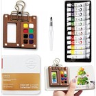 Mini Paint Set Watercolor Pocket Travel Water Color Set With 12 Color Sketchbook