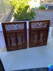 Vintage Mcm Asian Chinese Carved Fretwork Wood Wall Panel Window Screen Shutter